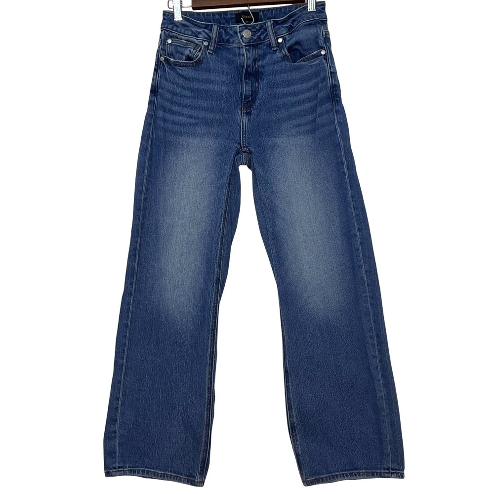 Quince Organic Cotton Bella Stretch‎ Wide Leg Jeans Med Wash Blue Womans Size 25